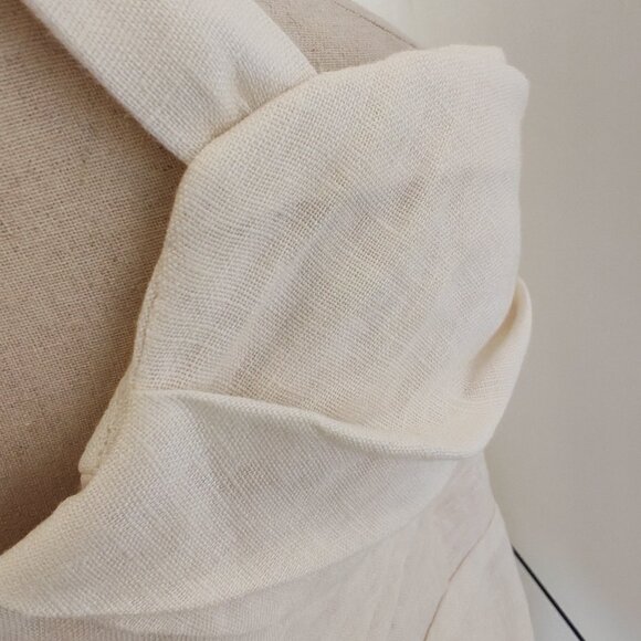 Zimmermann Drape Midi Dress In Mermaid Toile A linen midi dress featuring a fitt - Picture 6 of 12